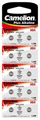 Alkaline Knopfzelle CAMELION AG4/LR66/LR626/377 mit AlMn/ 1.5V/ 18 mAh