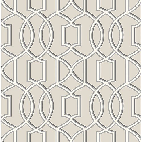 BHF 2625-21817 Quantum Trellis Wallpaper - Grey