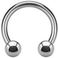 eeddoo Piercing Hufeisen Septum Silber Titan Stärke: 1,0 mm Durchmesser: 8 mm 3 mm