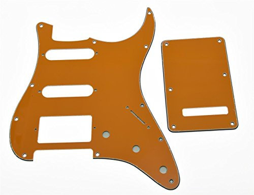 KAISH 11 Loch Strat Style HSS Schlagbrett ST Rückplatte Tremolo Trem Abdeckung für USA/Mexiko Stratocaster/Strat Orange 3-lagig