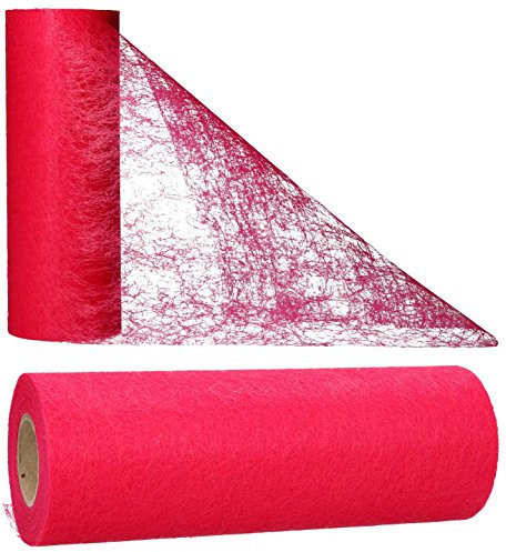 AmaCasa Vlies Tischband Tischläufer für Hochzeiten, Kommunionen, Taufen und Allen Feierlichkeiten Maße: 23cm/20m Rolle (Himbeere, Vlies)