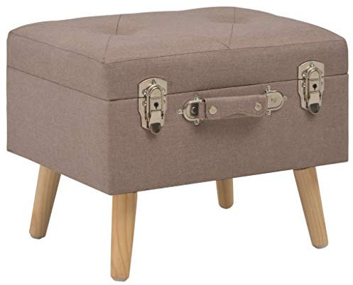 vidaXL Hocker mit Stauraum Sitzhocker Fußhocker Polsterhocker Sitzbank Sitzpouf Pouf Sitzpuff Fußbank Ottomane Sitztruhe Truhe 40cm Braun Stoff