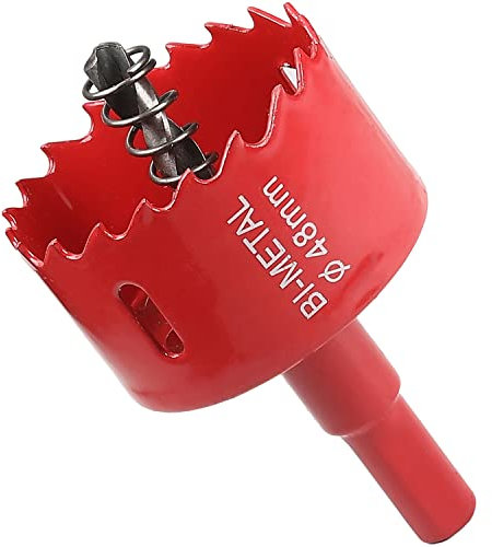 Utoolmart Scie cloche bimétallique 48 mm Lame de scie cloche en acier haute vitesse M42 Profondeur de coupe de 25 mm avec poignée triangulaire pour panneau de fibres de bois en plastique
