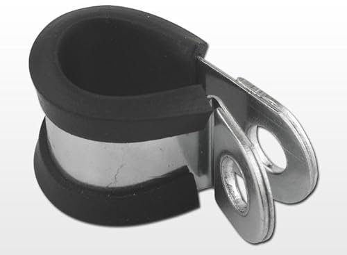 Rohrschellen mit Gummieinlage EPDM Halteschelle RSGU DIN 3016 (10, Ø 6mm - Band 12mm)
