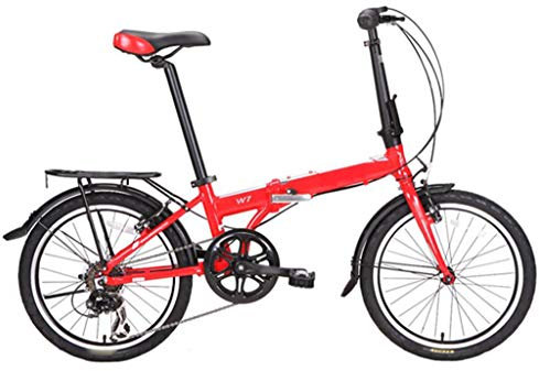 TYXTYX 20 Zoll Klapprad 6 Gang Faltrad Fahrrad -Damenfahrrad mit V-Bremse Super licht Herren Damen Student,Mini Folding Stadt Compact-Fahrrad Urban Commuter Mit Gepäckträger