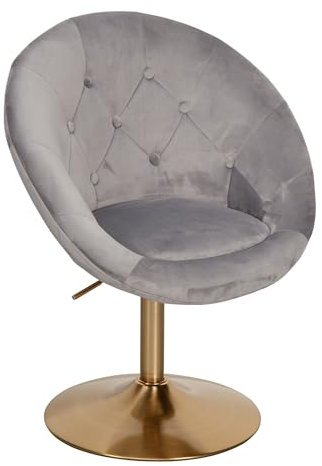 FineBuy Loungesessel Samt Design Drehstuhl, Clubsessel Polsterstuhl mit Rückenlehne, Drehsessel Cocktailsessel Lounge, Sessel mit Stoffbezug