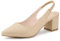 Allegra K Women's Court Shoes Slingback Heels Beige 6 UK/Label Size 8.5 US