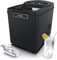 Arendo - Eiswürfelmaschine Edelstahl - Eiswürfelbereiter - ice maker maschine - 1,8 Liter - Eiswürfelautomat - Eismaschine mit Kühlung - Eiswürfel Größen small und large - Status LEDs - ABS- BPA frei
