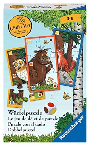 Ravensburger Mitbringspiel 20874 Der Grüffelo Würfelpuzzle Lustiges Würfel- und Sammelspiel mit dem Grüffelo für Kinder ab 3 Jahren