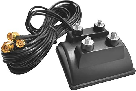 Bolwins F43CS - Cavo di prolunga antenna WLAN WiFi, 3 m, RP-SMA maschio a RP-SMA femmina con base magnetica, 4 cavi RP-SMA per il massimo guadagno del segnale e flessibilità