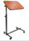 FabaCare Beistelltisch für Bett Nova, höhenverstellbarer Betttisch auf Rollen, mit FabaCare Easy To Clean Spezialversiegelung, Tisch mit Neigung, Walnuss