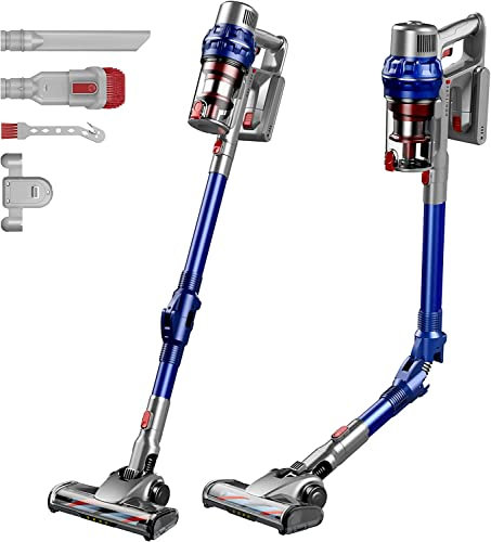 HONITURE Aspiradora Escoba sin Cable, 380W/ 30000Pa Succión, Plegable Aspirador sin Cable Potente, LED Cepillo Electrico, hasta 35 min, Aspiradora Escoba Hogar con Filtro H9