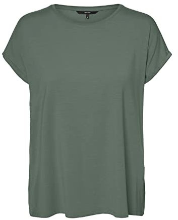 VERO MODA Women's Vmava Plain SS Top Gajrs Noos Shirt, Laurel Wreath, XL