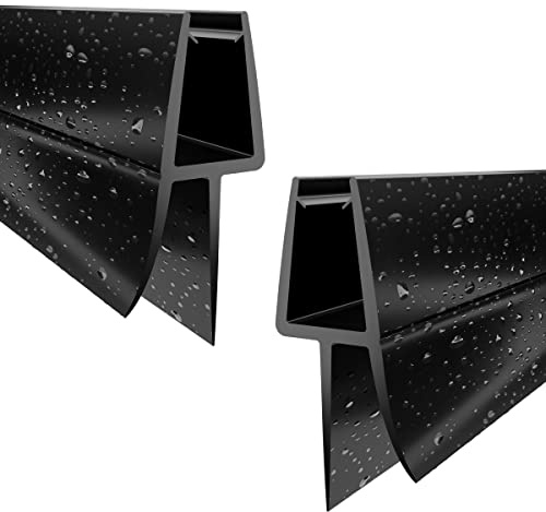 WITEN&NOCK Duschdichtung 2x 90cm für 5mm 6mm Schwarz Duschtürdichtung Dichtung für die Glastür gerade Glastür Stärken Ersatzdichtung Wasserabweisende oder Duschkabinen-Dichtung