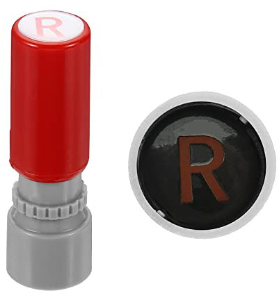 PATIKIL 7mm Buchstaben Stempel Zeichen Alphabet R Kunststoff Tintenstempel Selbstfärbung für Klassenzimmer Scrapbooking Rot
