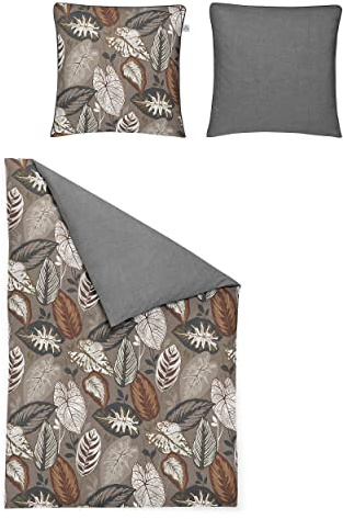 Irisette Mako-Satin Bettwäsche Set Crown-K 8402 Safran 155 x 220 cm + 1 x Kissenbezug 80 x 80 cm