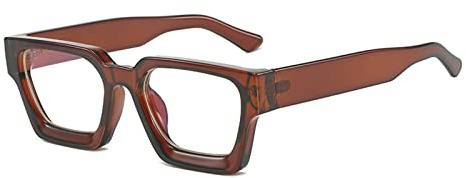LJCZKA Blaulichtfilter Brille Quadratisch Damen Herren, Eckig Computerbrille Blaulichtfilter Dicker Rahmen Anti-Müdigkeit für PC, TV und Handy