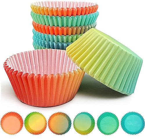 300-Count Cupcake Liners Standard Cupcake Cups 6 Design Cupcake Papers Baking Cups Cupcake Wrappers (Standard Size) qiqee