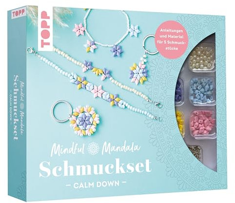 Frech Mindful Mandala - Schmuckset Calm down. Mit Anleitung und Material für fünf Schmuckstücke