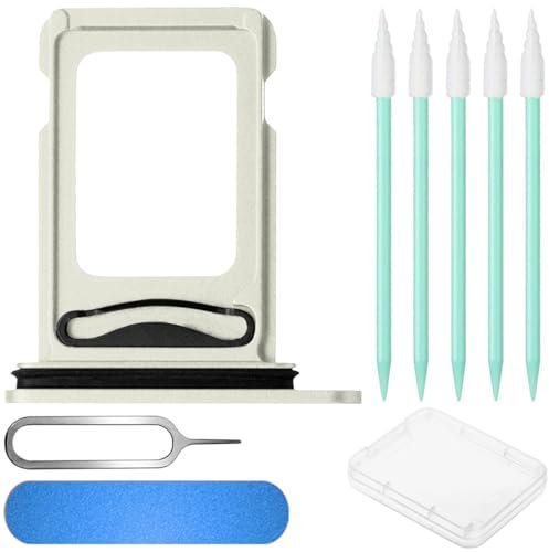 ZHUROUPU Dual Sim Card Tray Slot Holder Replacement with Waterproof Rubber Ring, Cemobile Sim Card Tray Open Eject Pin for iPhone 11 Pro (5.8) / 11 Pro MAX (6.5)(Silver)
