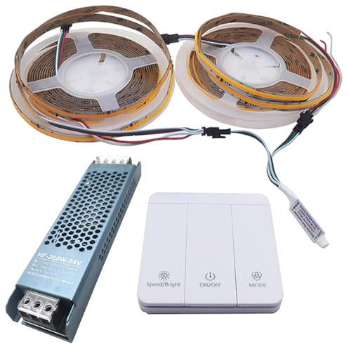 Vrabocry 10M WS2811 COB correr agua corriendo carreras de caballos que fluyen, la tira de LED blanca natural luz píxeles banda DC24V 360LEDs/m rastrea con controlador RF 24V fuente de alimentación