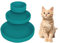 Lollanda -Futternapf für Katzen-3er Set,Silikon Futterschale,Trinkschale oval,Silikonnapf breit für Trockenfutter und Nassfutter （Dunkelgrün）