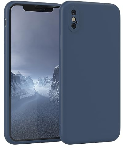 EAZY CASE - Silikonhülle für iPhone X/XS Hülle Silikon Case Blau weich stoßfeste Handyhülle iPhone X/XS Schutzhülle mit Kameraschutz Dünn Premium Schutz Cover TPU Phone Bumper in Dunkelblau