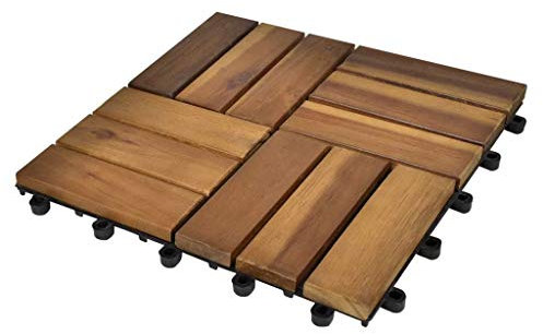 Homgoday Terrassenfliesen 20 Stk. 30x30 cm Akazienholz Model271792