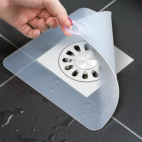 YUNYODA Filtro per Lavello in Silicone, 2PC Coperture di Scarico Doccia Antiscivolo, Tappo Quadrato Antiodore per Doccia, Lavello, Bagno, Vasca e Cucina