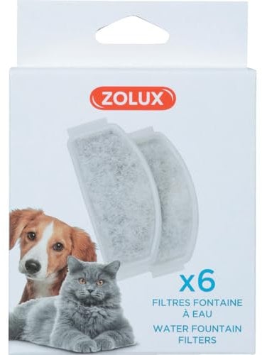 Zolux - 6 Filtres de Rechange pour la Fontaine 2 litres et Calypso