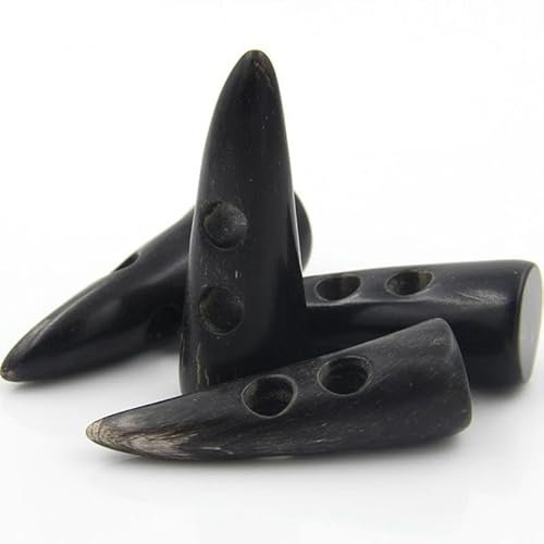 ZAZUZU 50 * 20CM 6/12PCS Schwarz Natürliche Horn Knebelknöpfe Große Olive Form Horn Mantel Knöpfe Für Nähen Stricken Dufflecoat