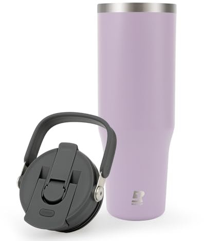 Riley Joy Termo térmico de 1L – Taza térmica con asa y pajita – Botella de agua termo aislante de acero inoxidable sin BPA – Mantiene el frío 48h y el calor 12h – Ideal para viaje, oficina y gym