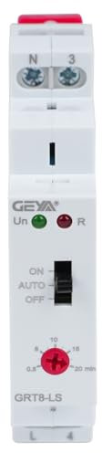 Interruttore timer per illuminazione scale, GRT8-LS Interruttore timer per scale su guida DIN relè elettronico meccanico 230 V AC 16 A 0,5-20 minuti di ritardo interruttore della luce del corridoio