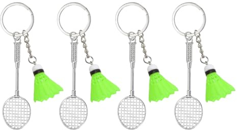 PATIKIL Mini Badmintonschläger Schlüsselanhänger mit Badminton Zubehör, Sport Schlüsselanhänger Badmintonschläger Badmintonball Anhänger für Geschenke/Souvenirs/Dekoration
