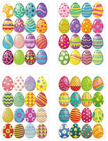 Aufkleber Ostern - 256 Stück Selbstklebend Ostereier Sticker Ostersticker,Osteraufkleber Sticker Ostern Osterdeko für für Osterkarte Ostern Geschenke Umschlag Verpackung DIY Ostern Basteln Deko