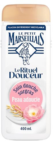 Le Petit Marseillais - Soin Douche Surgras Parfum Lait d’Avoine & Rose - Le Rituel Douceur (flacon de 400ml) - Crème de Douche nutrition intense