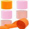 6 Rollen Orange Pink Pfirsich Krepppapier, Kreppbänder, Krepppapier Luftschlangen Dekoration，für Geburtstag Babydusche Hochzeitsfeier Dekorationen(4.5 cm x 25 m)