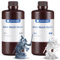 ANYCUBIC Wasser Abwaschbar Resin 2.0, 3D Drucker Resin Water Washable, Anti-Vergilbung, UV Resin 405nm Standard Photopolymer Harz Geringer Geruch für alle LCD 3D Drucker, Grau+Transluzent, 1kg, 2pcs