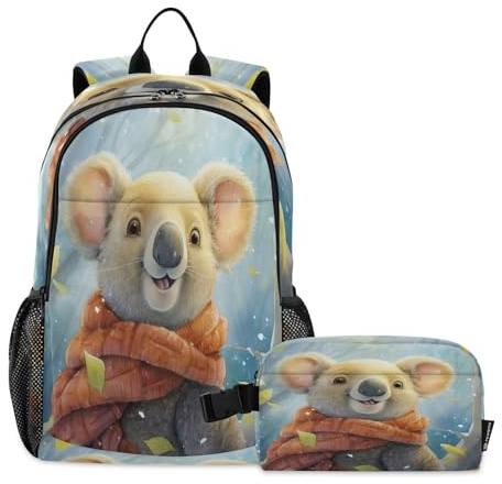 DDDIYEU Kinder Cartoon Süßer Koala Schulter Rucksacks Bookbag Kinderrucksack Isolierte Lunchbox-Tasche Mittagessen Tasche für Reise Kinder