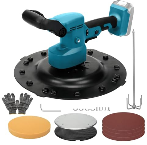 WingFly Electric Wall Smoothing Machine, Cordless Wall Mortar Finishing Machine for Makita Battery 18V, Electric Trowel with 6 Variable Speeds (Battery Not Included) (Blue)
