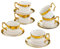 lcvtos Lot de 6 Tasses à avec Soucoupes – Tasses à Café en Céramique 200ml – Design Blanc avec Bord Doré – Tasses avec Anse Épaisses – Passe au Lave-Vaisselle – Idée Cadeau Élégante