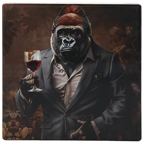 Lesser & Pavey Urban Art Wine Kong-Oisseur Coaster For Home & Office | Stylish Coasters For Kitchen & Dining | Durable Drink Coasters For Tabletops | Decorative Home Accessories for Drinks & Tables
