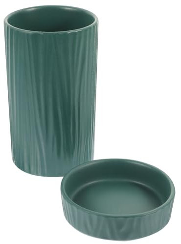 iplusmile Soporte de Utensilios de Cerámica para Cocina Organizador de Cubiertos y Palillos Diseño Moderno y Funcional para Encimera y Decoración Color Verde