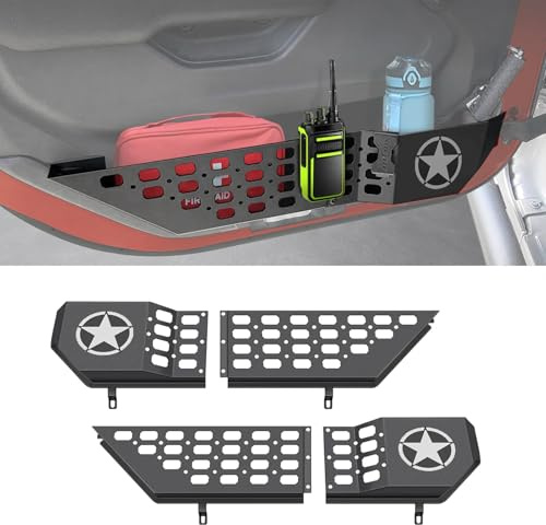 TDHLW Aufbewahrungsboxen aus Metall für die Vordertür, passend für Jeep Wrangler JL JLU 4XE 2018–2025 und Gladiator JT 2020–2025, Organizer für seitliche Einsätze an der Tür,Five Star