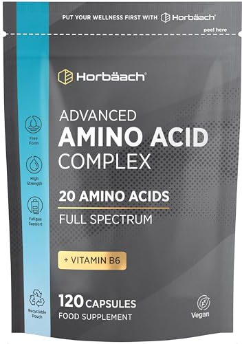 Amino Acid Supplement | Full Spectrum Complex | All BCAA & EAA Including Lysine & Arginine | All 20 Amino Acids | Free Form & Vegan | by Horbaach