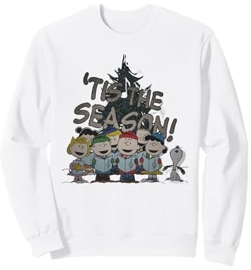 Peanuts Xmas Gang Snoopy Charlie Brown Tis Die Retro-Saison Sweatshirt