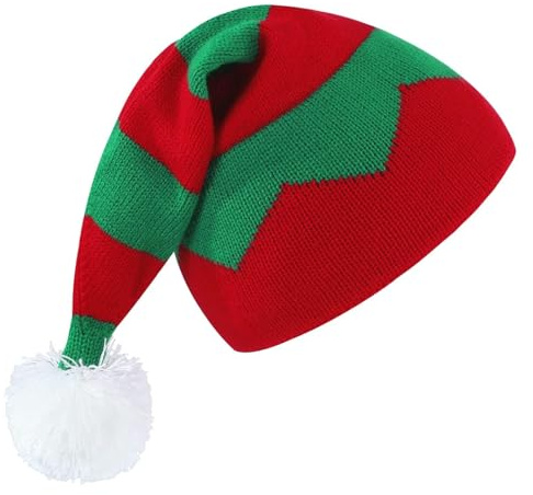 Century Star Weihnachtsmütze Erwachsene Rot grün Weihnachtsmütze Warm Weihnachtsmann Mütze Komfort Dicker Weihnachtsfeier Familie Unisex