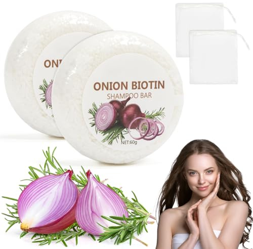 Zwiebel-Shampoo, Seife, 60 g, Zwiebelshampoo, für Wachstum, Ernährung und Volumen der Haare, geeignet für Frauen, Männer und alle Haartypen (weiß)