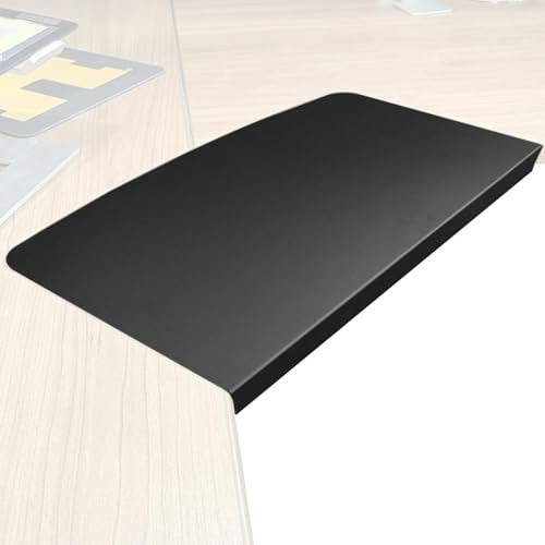 Generisch Desk Extender Tray - Stainless Steel, Keyboard Tray, Clamp-On Design | L Shaped Table Corner Organizer, Desk Extender Trays for Monitor, Computer Accessories, College, Home, Travel