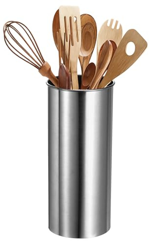 QUARKZMAN Porta Utensilios De Cocina, 3.1x7.1 Porta Cubiertos De Acero Inoxidable Organizador De Cubiertos Para Cocina Restaurante Encimera Tenedor Pajilla Cuchillos Cuchara Palillos